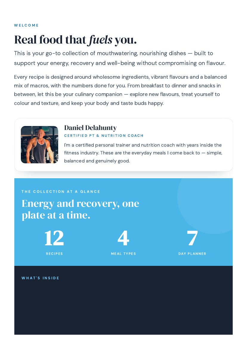 A real page from inside Fuel For Life